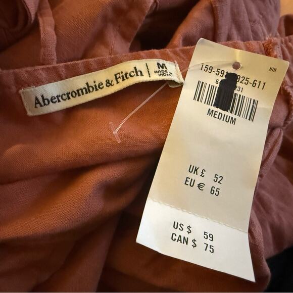Abercrombie & Fitch Women’s Romper Sz Medium Pink Cotton Tank Shorts New NWT - Picture 3 of 6